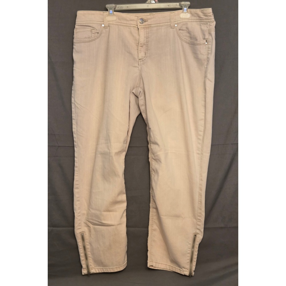 So Slimming By Chico's Ankle Pants Women's 2 (L12) Light Pink Zip Bottoms